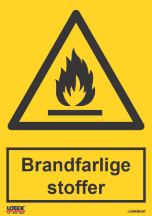 Skilt" Brandfarlige stoffer"