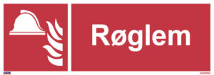 Skilt "Røglem" Rød