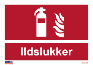 Skilt "Ildslukker" Rød