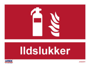 Skilt "Ildslukker" Rød
