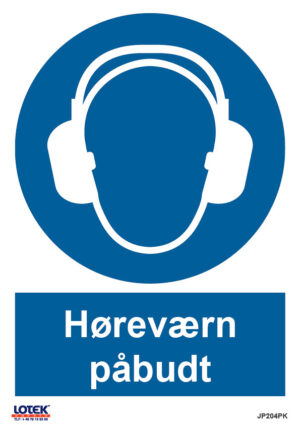 Skilt "Høreværn påbudt"