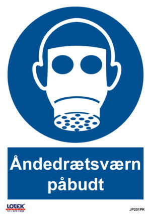 Skilt "Åndedrætsværn påbudt"